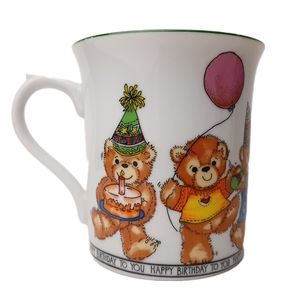 🍒 Vintage Japan Lucy Rigg "Happy Birthday" Lyrics Song Mug Coffee Cup